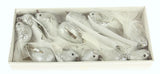 Set of 12 silver glitter bird clips perfect for adding sparkle to any hairstyle for weddings, parties, or everyday wear.