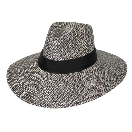 Charcoal Fedora - Roberta 58CM with 10cm brim, adjustable fit, ribbon trim, ideal for sun protection and travel.