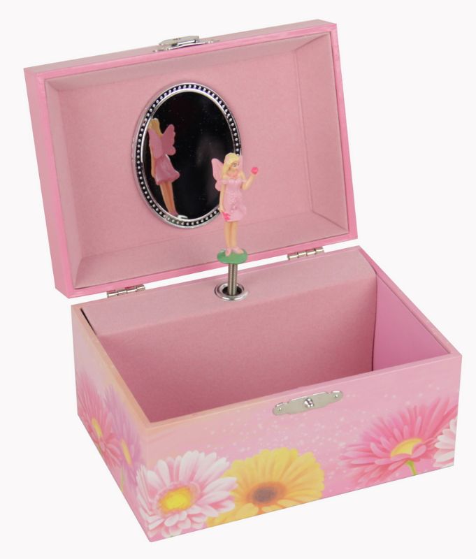 Fairy-themed musical jewelry box (15cm) with 'Somewhere Over the Rainbow' tune, perfect for storing trinkets elegantly.