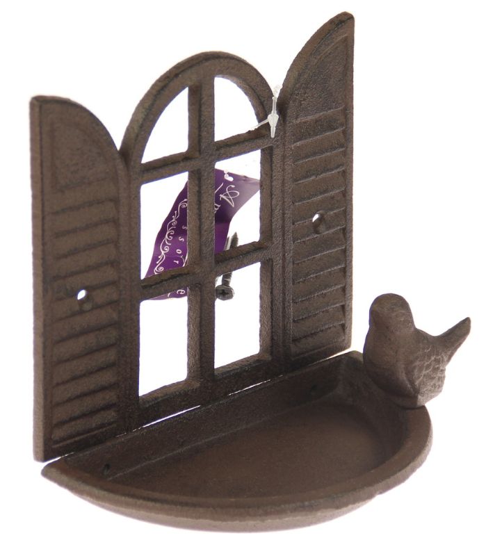 Set of 2 stylish wall bird feeders made of durable iron, perfect for attracting garden birds and enhancing outdoor decor.