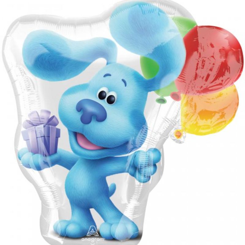 Vibrant SuperShape Blue's Clues foil balloon, 60cm x 63cm, perfect for kids' parties and celebrations.