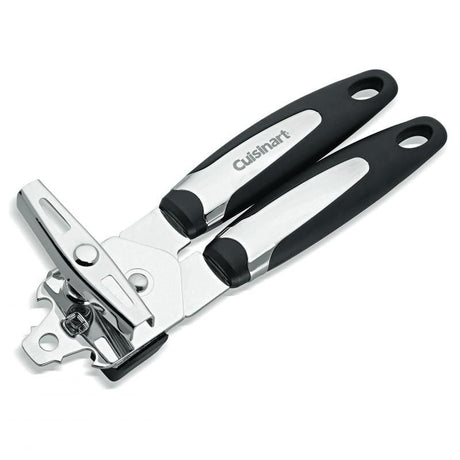 Cuisinart Soft Touch Can Opener in stainless steel with ergonomic handle, ideal for effortless and safe can opening.