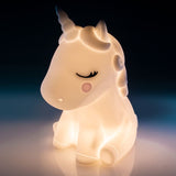 Enchanting 16cm unicorn LED lamp in soft silicone, featuring touch control for 6 brightness levels, perfect for kids’ rooms.