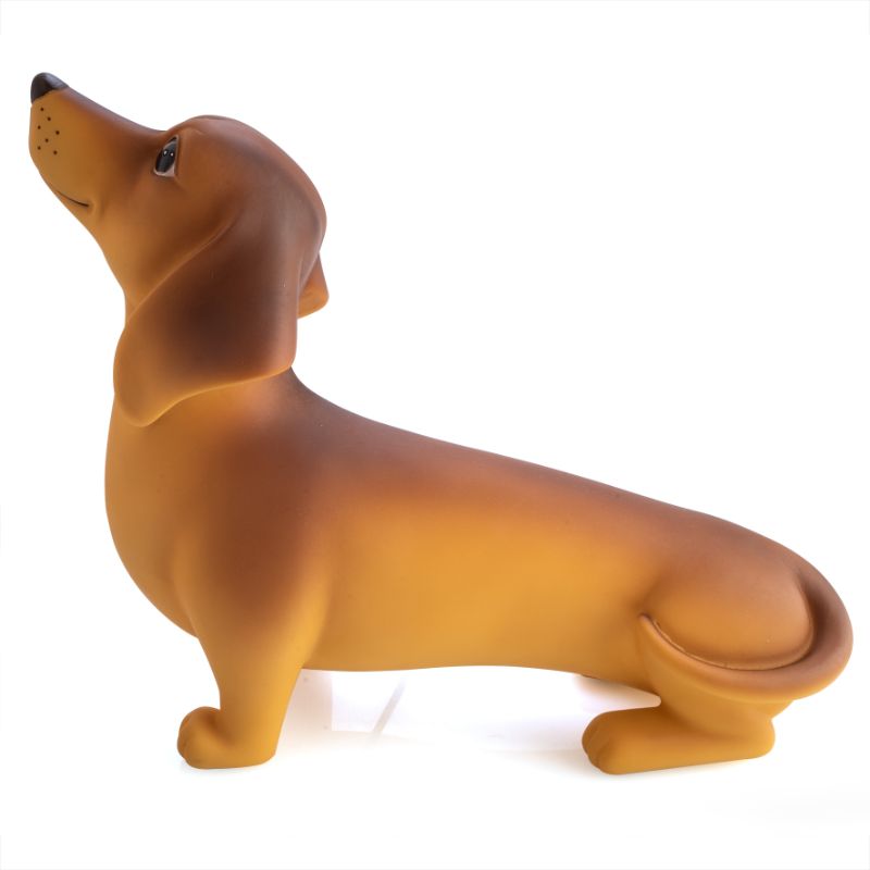 Charming 24cm Dachshund table lamp, whimsical design, low voltage LED, safe for kids, perfect for bedrooms and decor.