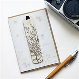 Greeting card featuring Sarah Featon's Manuka flower watercolor, includes a bamboo bookmark, packed in a kraft envelope.