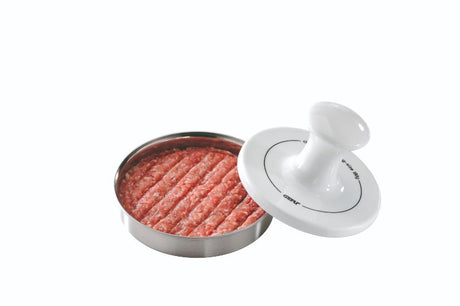 Gefu Spark Hamburger Burger Press, 13.3cm stainless steel tool for perfectly shaped, juicy burgers with easy cleanup.