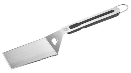 BBQ Turner - Gefu (40cm) with ergonomic handle, sloped edges, serrated cutting edge, and integrated bottle opener.