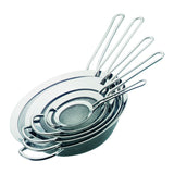 Professional-grade 23cm stainless steel sieve with strengthened mesh, perfect for sifting, rinsing, and draining.