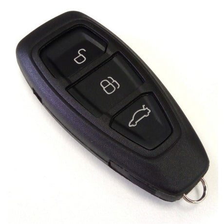 Remote shell key fob for Ford with 3 buttons for lock, unlock, and trunk release; durable, user-friendly replacement.