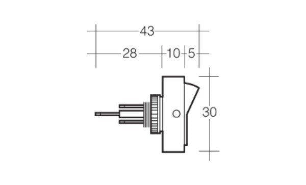 Off/On rocker switch with a red LED indicator, designed for automotive, marine, and DIY electronics with 25A amperage rating.