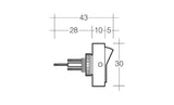 Off/On rocker switch with a red LED indicator, designed for automotive, marine, and DIY electronics with 25A amperage rating.