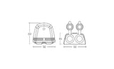 Heavy-duty surface mount accessory socket with 12/24V DC LED volt meter for accurate voltage display and reliable connections.