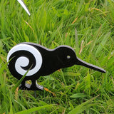 Whimsical kiwi family garden stakes set made of durable ACM and acrylic, adding charm and color to outdoor spaces.