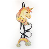 Charming unicorn hairclip organizer made from eco-friendly pine veneer, perfect for tidying clips and adding whimsy to decor.