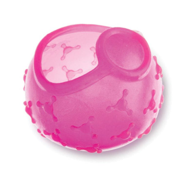 Bright pink silicone Cover Blubber Small for steaming, covering food, and reducing kitchen waste with stylish kitchen organization.