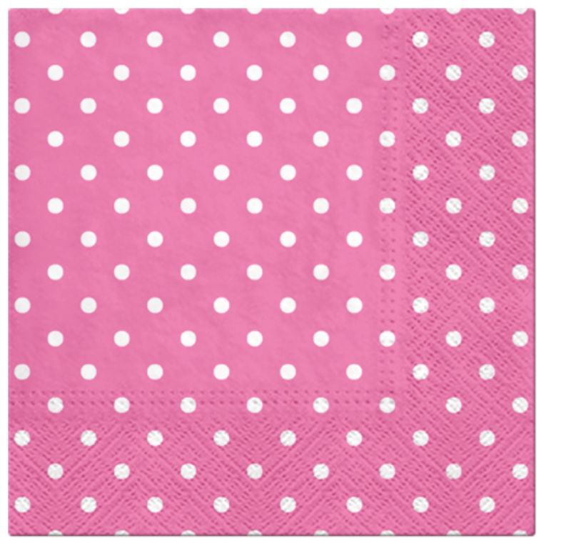Vibrant cyclamen napkins with colorful dots, 33cm, perfect for elegant gatherings and everyday dining. Eco-friendly and stylish.