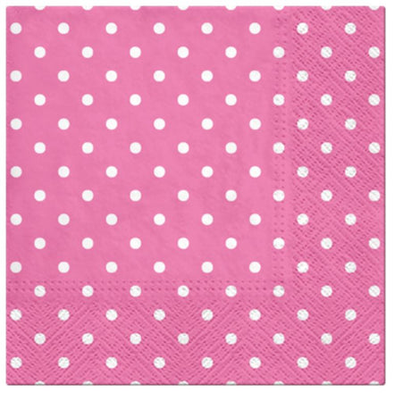 Vibrant cyclamen napkins with colorful dots, 33cm, perfect for elegant gatherings and everyday dining. Eco-friendly and stylish.