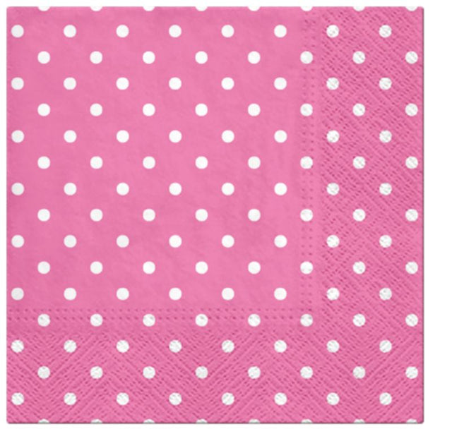 Vibrant cyclamen napkins with colorful dots, 33cm, perfect for elegant gatherings and everyday dining. Eco-friendly and stylish.