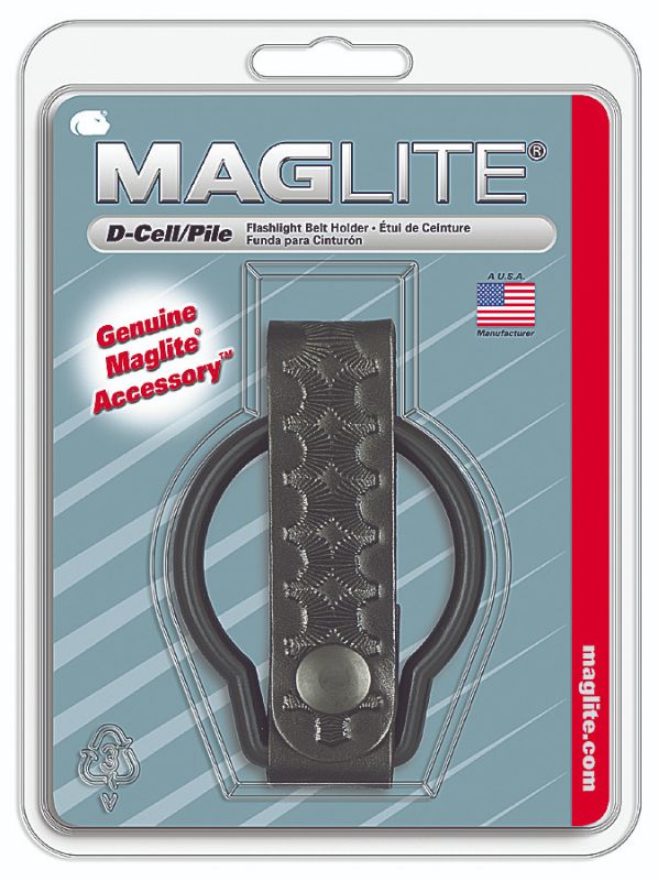 MAGLITE D Cell Loop Basketweave flashlight featuring a durable aluminum body, variable-focus beam, stylish grip, ideal for outdoor use.