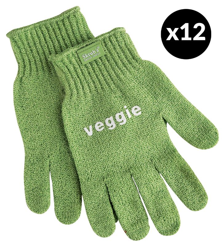 Eco-friendly Fabrikators Skrub'A Veggie Glove pack, perfect for cleaning veggies without harsh chemicals.