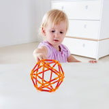 Hape Creative Construction Kit featuring bamboo rods and connectors for building star, ball, wheel, and unique designs.