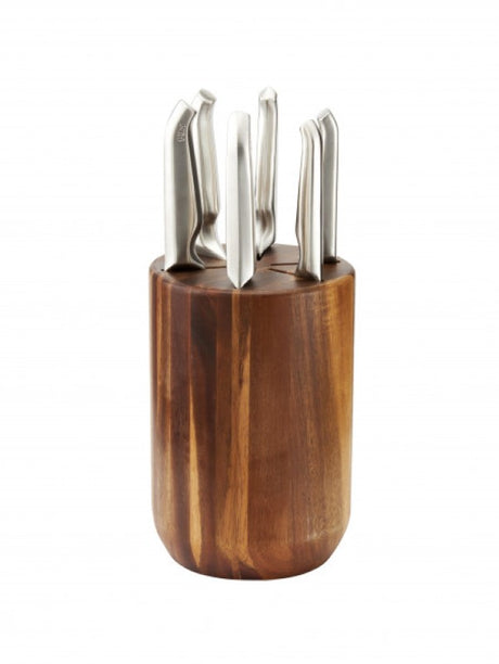 Furi Capsule Knife Block Set features 7 high-performance knives in a stylish acacia block for optimal culinary precision.