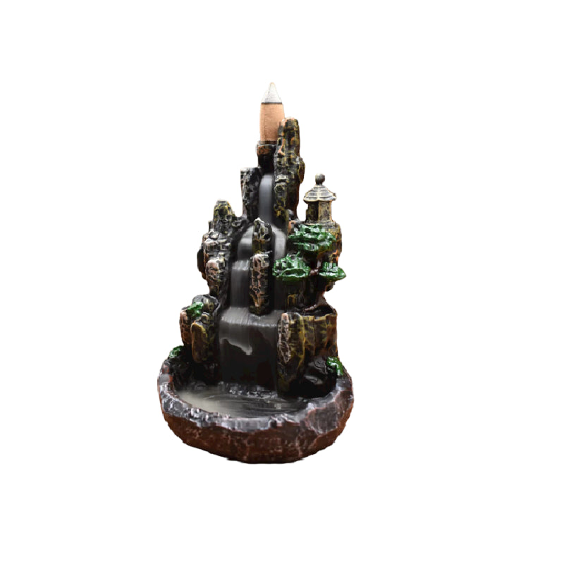 Elegant Temple Backflow Burner with a mesmerizing smoke waterfall effect, perfect for relaxation and home decor.