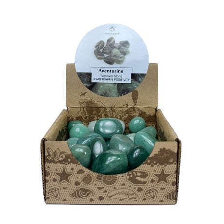 Aventurine Tumbled Stone Box featuring unique green crystals, perfect for personal growth, meditation, or gifting.