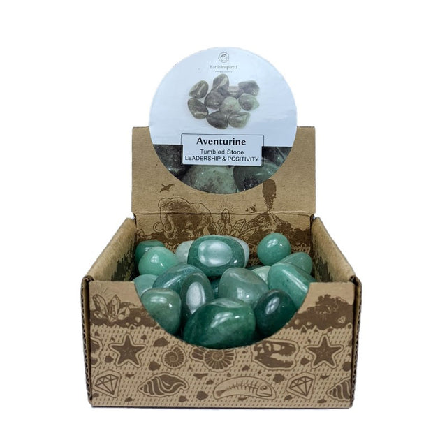 Aventurine Tumbled Stone Box featuring unique green crystals, perfect for personal growth, meditation, or gifting.