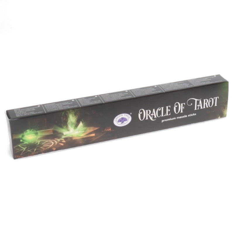 Set of 12 Green Tree Oracle of Tarot incense packs, each with 15g, for meditation and relaxation with unique fragrances.