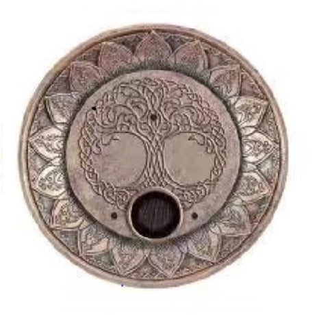 Intricate Tree Of Life incense holder in antique copper finish, perfect for aromatherapy and enhancing home decor.