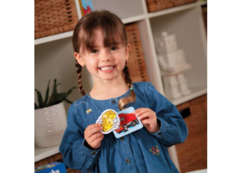 Colorful board game featuring trucks collecting fruit in muddy farm scenes, designed for kids' learning and fun.