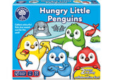 Colorful board game featuring penguins collecting fish on ice, designed for family fun and educational play for kids.