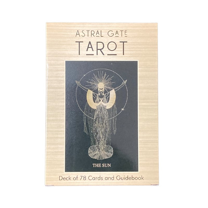 Astral Gate Tarot Deck with guidebook, featuring 78 beautifully illustrated cards for spiritual growth and self-discovery.