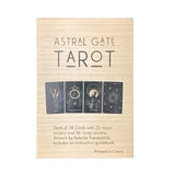 Astral Gate Tarot Deck with stunning artwork, 78 cards, and guidebook for spiritual growth and intuitive insights.