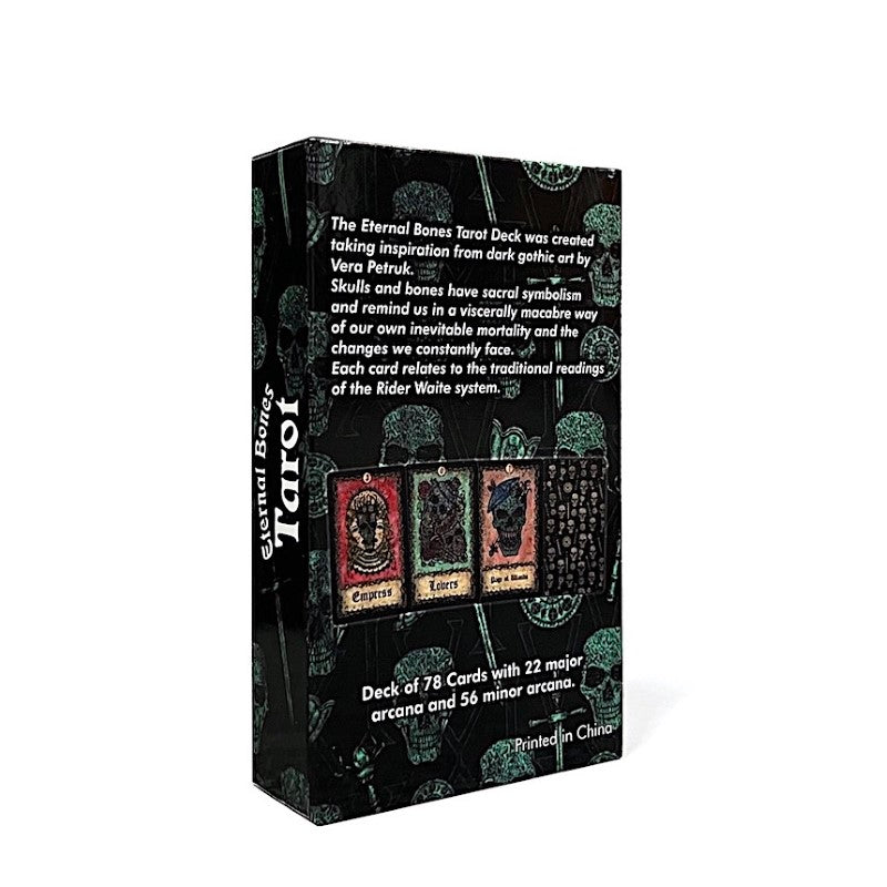 Eternal Bones Tarot Deck featuring 78 intricately designed cards for insightful spiritual journeys and personal growth.