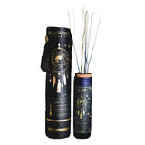 Boho Dreams Myrrh & Sandalwood diffuser in an ombre jar, featuring cork top and willow sticks for relaxation and manifestation.