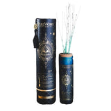 Ombre glass diffuser with cork top, infused with sage and white tea, promoting tranquility and mindfulness for your space.