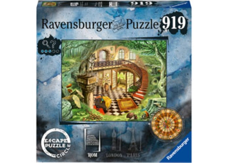 Ravensburger ESCAPE - the Circle 919pc puzzle, featuring stunning artwork and engaging narratives for an immersive puzzle experience.