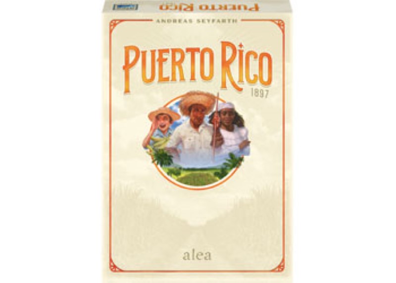 Ravensburger Puerto Rico 1897 Game box featuring a historical strategy theme, high-quality components, and vibrant artwork.