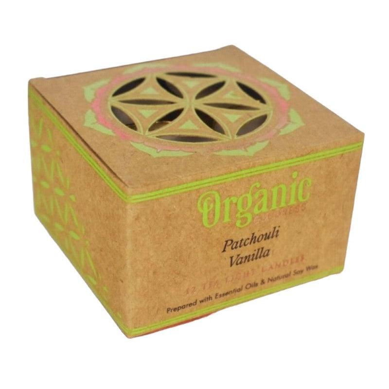 Patchouli Vanilla Tealight Candle - Set of 12 Organic Goodness