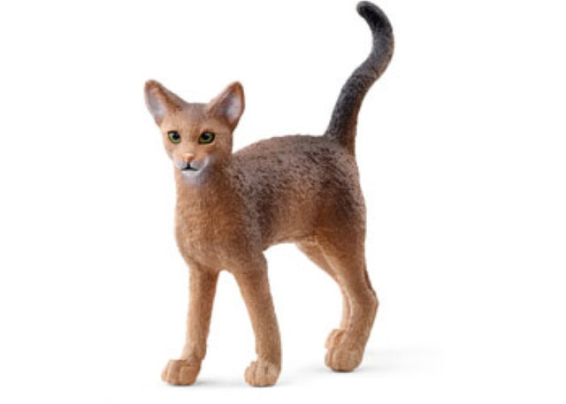 Detailed figurine of an Abyssinian Cat with a ticked coat and expressive ears, perfect for play or display.