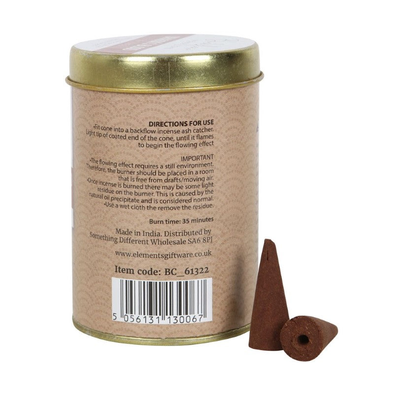 Set of 6 Dragon's Blood backflow incense cones, designed for mesmerizing smoke displays and long-lasting earthy fragrance.