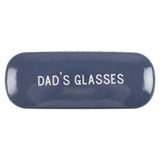 Hard-shell glasses case for dads with geometric print, includes lens cloth, securely holds eyewear.