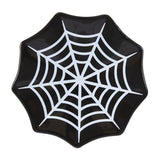 Spiderweb Ceramic Trinket Dish in black and white, ideal for holding jewelry and keys, showcasing gothic home decor style.