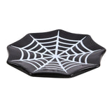 Spiderweb Ceramic Trinket Dish featuring a gothic spiderweb design, ideal for holding jewelry and small trinkets stylishly.