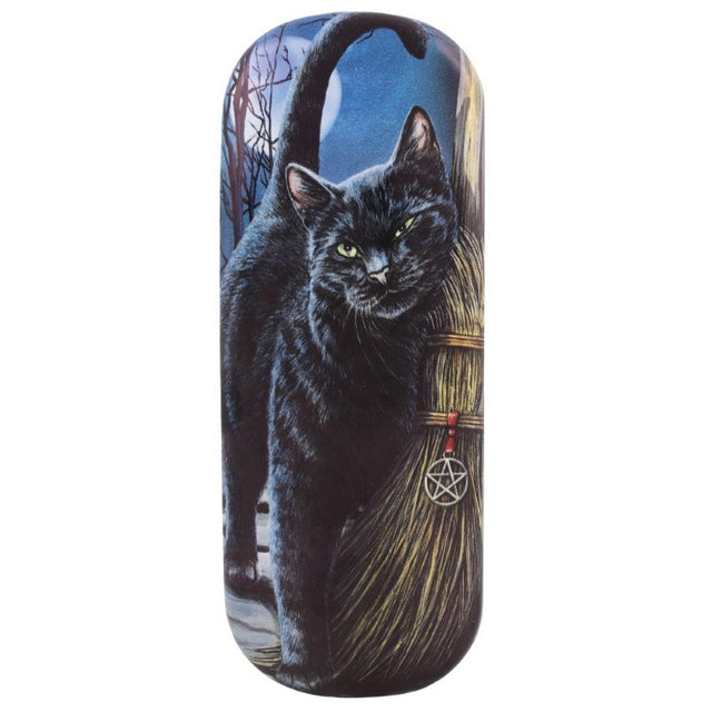 Stylish glasses case by Lisa Parker featuring vibrant 'Brush With Magick' artwork, includes cleaning cloth for lens maintenance.