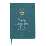 Luxurious green velvet notebook featuring earth zodiac signs and inspiring quotes, perfect for astrology lovers and creatives.