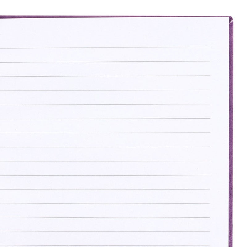 Purple velvet notebook featuring air element symbols, inspiring text, and a starry sky design, perfect for astrology lovers.