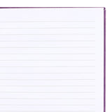 Purple velvet notebook featuring air element symbols, inspiring text, and a starry sky design, perfect for astrology lovers.